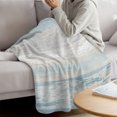 thumbnail image 3 of Blue Beige Farmhouse Throw Blanket for Couch, Soft Lightweight Flannel Fleece Blanket, Vintage Wooden Striped Microfiber Plush All Season Decorative Blankets Gifts for Sofa Bed 50"x80", 3 of 9