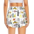 thumbnail image 2 of Lsque New York Printed Women's Running Shorts with Liner Pockets,Elastic Quick Dry Workout Athletic Gym Yoga Shorts,Womens High Waist Shorts-XX-Large, 2 of 9