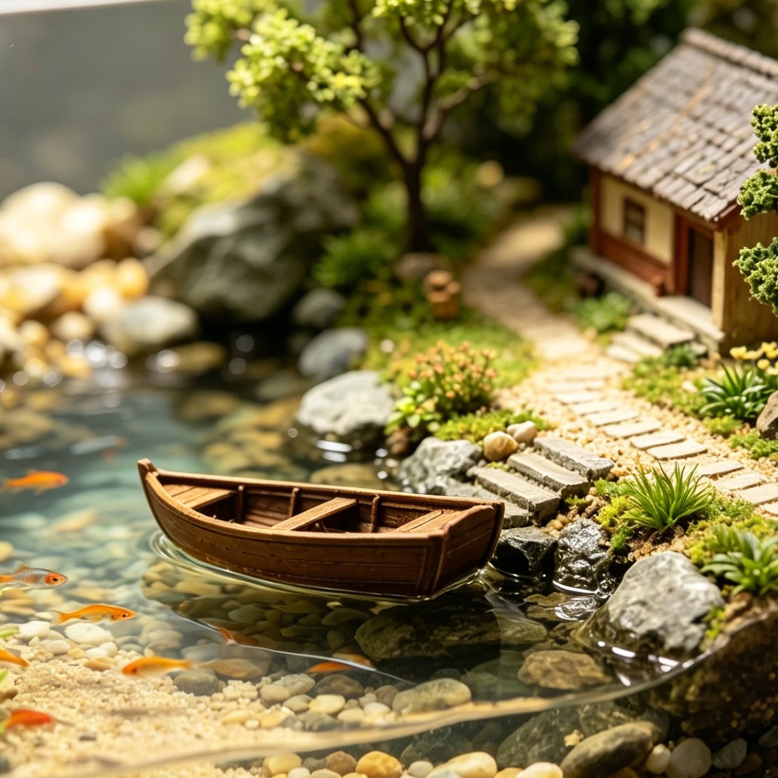 3D Printed Vintage Wooden Boat Model Rustic Old Fishing Ship Figurine for Display Shelf Nautical Decor for Fisherman Hobbyist Gift