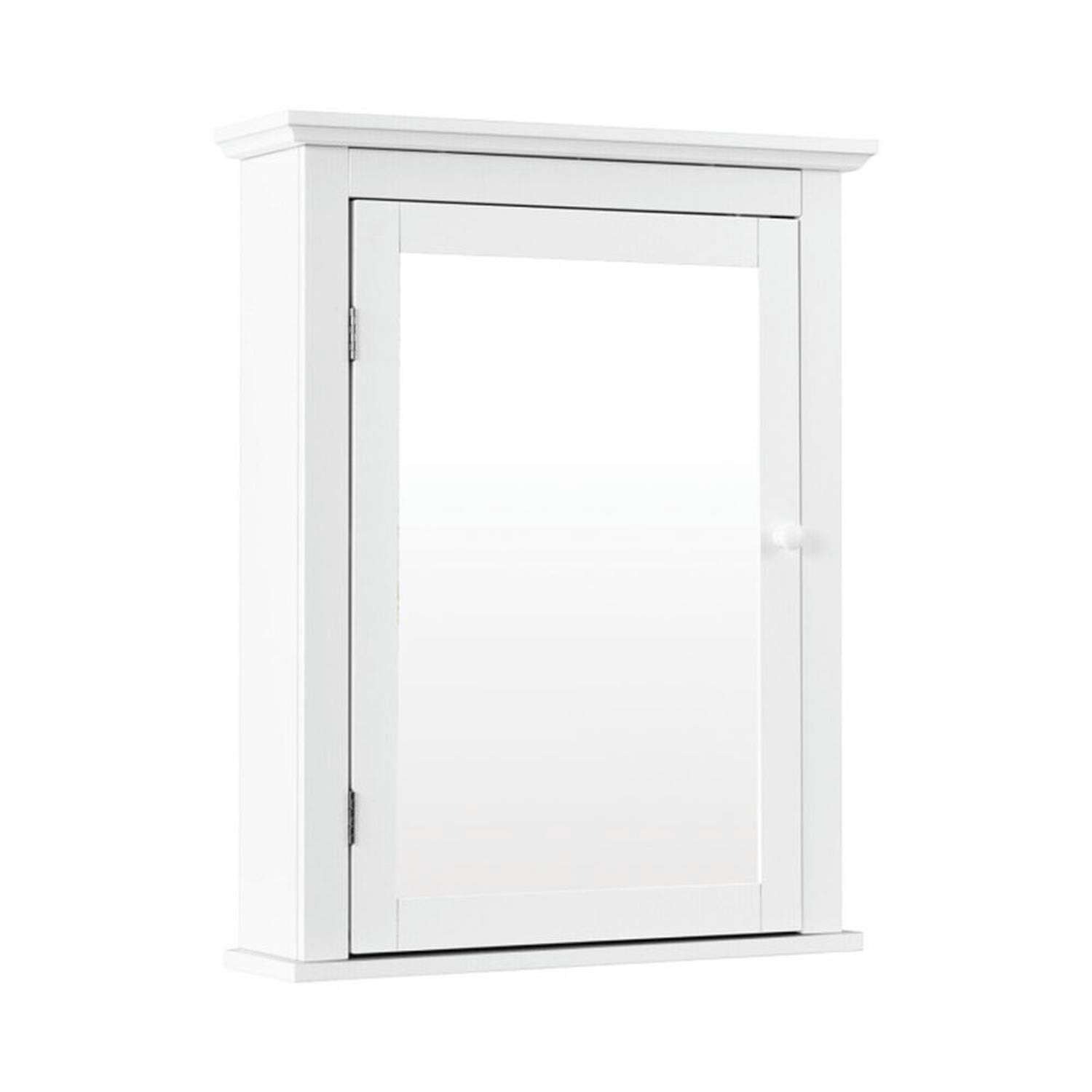 Demi Bonn Bathroom Wall Cabinet, Wall Mounted Bathroom Mirror Cabinet, Bathroom Wall Mounted Storage Mirror Medicine Storage with Adjustable Shelf, White