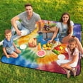 thumbnail image 7 of Colorful Tie Dye Vortex Waterproof Picnic Blanket with Foldable Zipper, Suitable for Outdoor Use, Suitable for Travel, Camping, Beaches, Parks, Grasslands, Picnic Blanket Accessories, 7 of 7