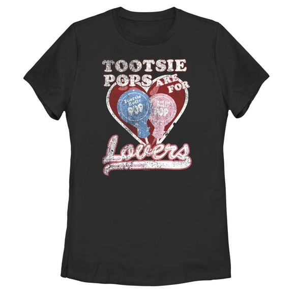 Women's Tootsie Pop Vintage Pops Are For Lovers  Graphic Tee Black Medium