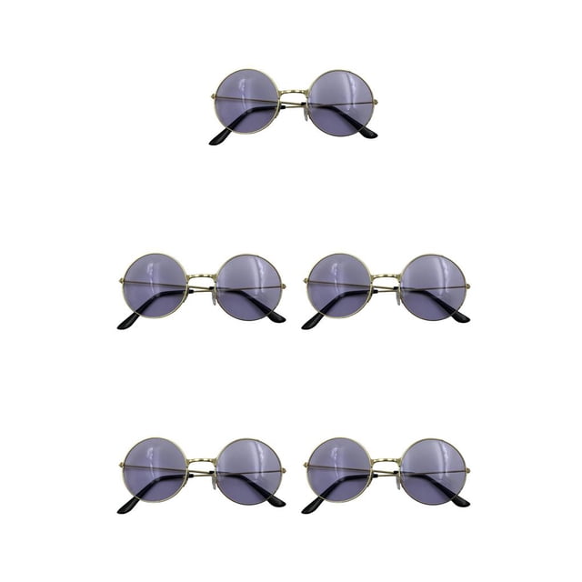Gafas de Sol Soidarity Vintage Retro Multifuncionales para Mujeres Dorado, Púrpura 5Conjunto