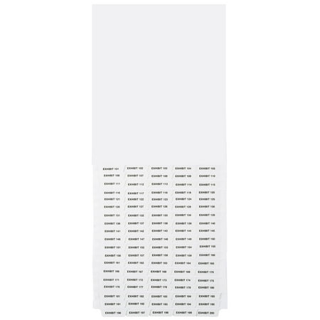 Exhibitindexes® Bottom Exhibit Dividers 101-200 AVE Style Bold Tabs Made in The USA