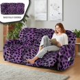 thumbnail image 3 of COEQINE Recliner Sofa Cover Soft Couch Slipcover 8 Pieces Stretch Recliner Chair Cover 3 Seater Fitted Reclining Chair Slipcover with Elastic Bottom and Pocket, Dark Purple Leopard Print, 3 of 8