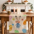 thumbnail image 2 of Table Runner 120 Inches Long for Kitchen Dining, Spring Easter Dresser Scarf Farmhouse, Dining Table Decorations for Wedding/Parties, Bunny Colorful Eggs Floral Beige 13 x 120 In, 2 of 8