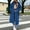 Blue, variant on Women's Solid Color Full-Length Zip Up Hoodie Maxi Cardigan Coat Oversized Long Sleeve Pockets Casual Winter Warm Loungewear Outerwear