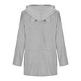 thumbnail image 6 of gakvbuo Sweaters For Women Fall Fashion 2022 Pullover Sweatshirts Women Fashion Solid Color Hooded Long Sleeves Pockets Top Blouse Sweatershirt, 6 of 6