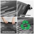 thumbnail image 4 of SIXHOME Outdoor Rug Carpet 9'x12' Waterproof Reversible Patio Rug Portable Modern Indoor Outdoor Rug Plastic Straw Rug for RV Camping Garden Picnic Deck Backyard Boho Porch Decor Black and Gray, 4 of 7