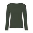 thumbnail image 3 of WERYOUNG Girl's T-Shirts Solid Color Long Sleeve U Neck Kids Slim Fit Ribbed T Shirts Leisure Wear Comfort Fit Tee Shirts Holiday Vacation Stylish Comfortable Children Top, 3 of 5