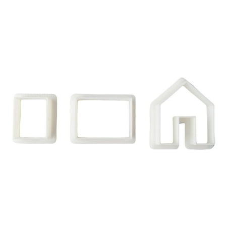 

YEUHTLL 3 X 3D Cartoon Gingerbread House Shape Fondant Cake Mold Non-Stick Kitchen Home