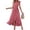 Watermelon Red, variant on Women's Casual Solid Embroidered Lace Cuff Neck Dress
