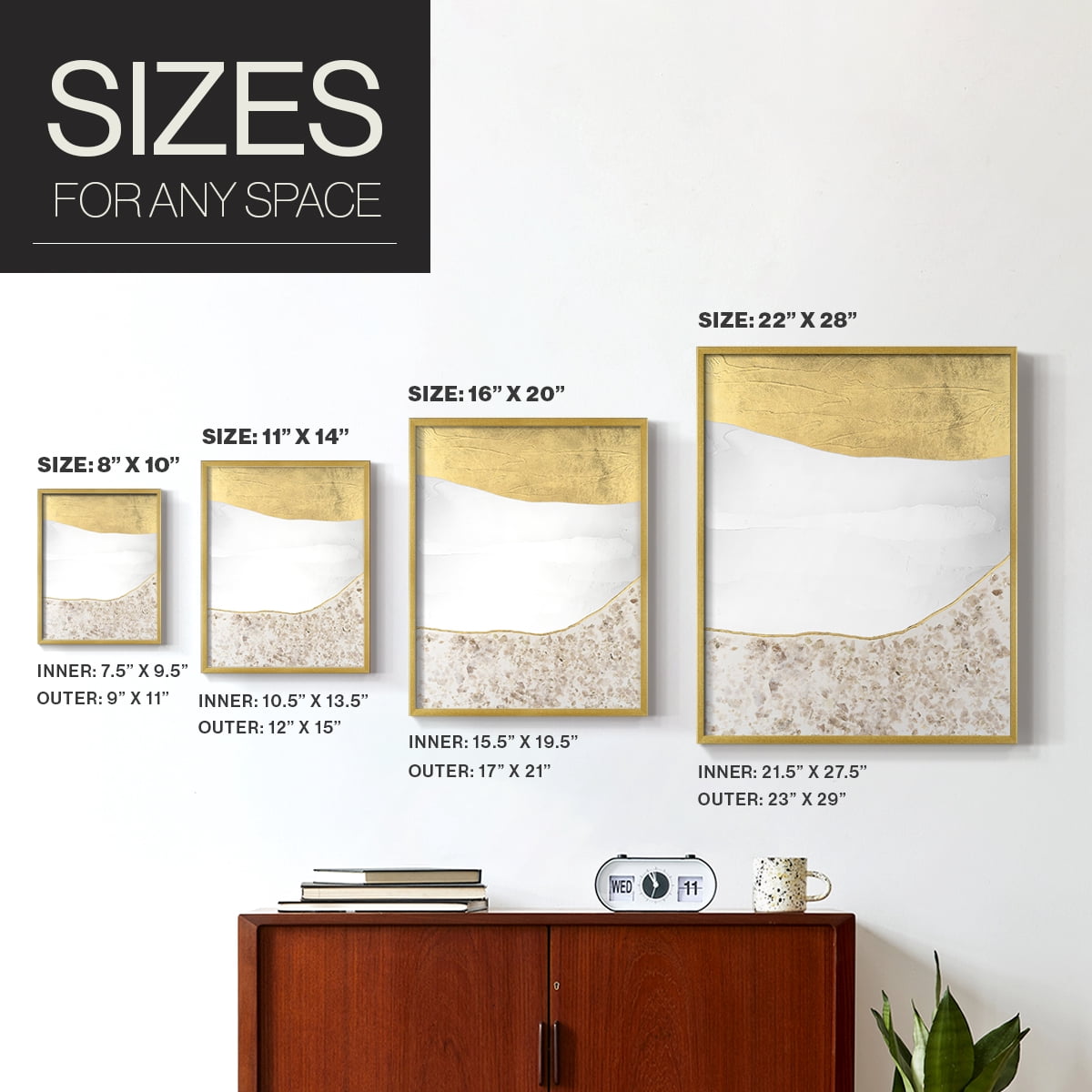 Whitestone II Framed Print in Gold Solid Wood 8 x 10 Framed Print