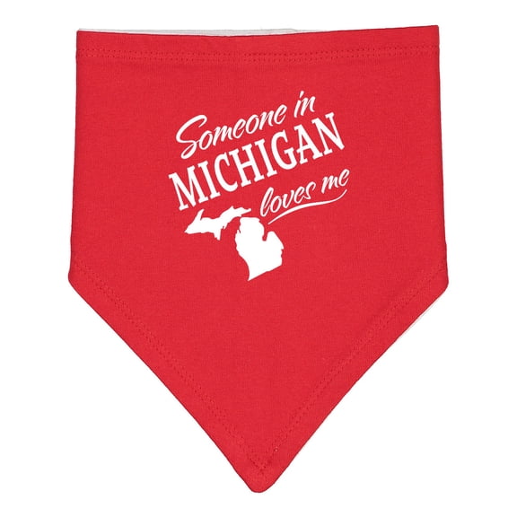 Inktastic Someone in Michigan Loves Me Baby Bandana Bib