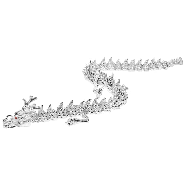 Figura de dragón articulada de metal móvil, exquisita decoración de dragón del zodíaco chino para el escritorio del hogar, estatua de dragón chino vintage coleccionable
