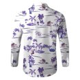 thumbnail image 4 of Camisas Para Hombre Manga Larga Regular Fit Hombres Casual Manga larga Otoño Invierno 3D Impreso Camisas Top Blusa Camisas (Purple, M), 4 of 5