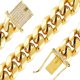 thumbnail image 3 of Conjunto de cadena de eslabones cubanos de Miami para hombres Acero inoxidable chapado en oro de 18 quilates 10/12 mm Pulsera de acera Collar Cadenas de diamantes, 3 of 5