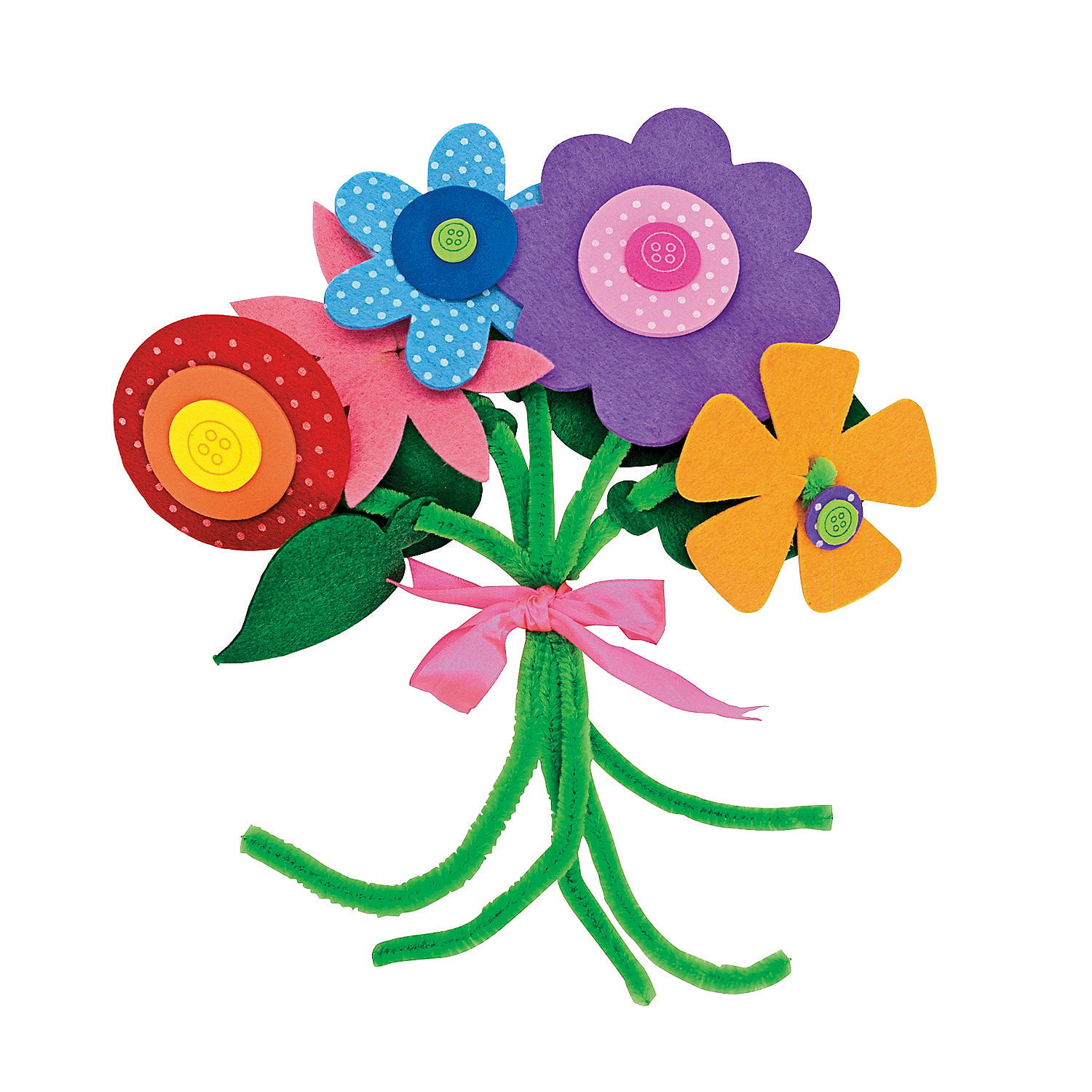 Felt Flower Bouquet Craft Kit Craft Kits 12 Pieces