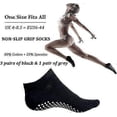 thumbnail image 2 of 4 Pairs Non Slip Yoga Socks Pilates Socks Cotton Yoga Socks for women and men with Grips,Ballet Home Hospital Fitness Sports Socks, 2 of 5