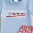 thumbnail image 7 of NOLDARES Baby Boy 4th July Outfit Short Sleeve T-Shirt and Comfy Shorts with 2 Pockets Stars and Stripes Embroidery 2-Piece Summer Set(Light Blue,18-24 M), 7 of 7
