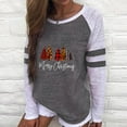 thumbnail image 1 of Hauts pour Femmes T-Shirt à Col Rond à Imprimé Patchwork Décontracté de Noël Tee Blouse Hauts Chemise en Liquidation, 1 of 6