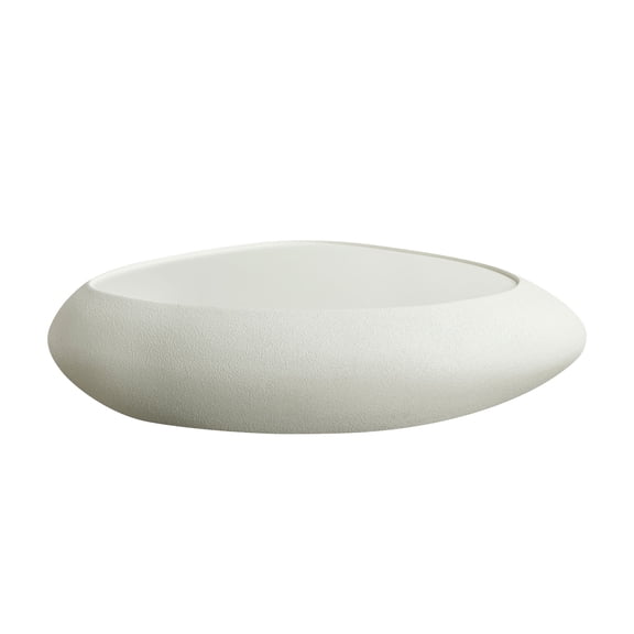 Kevinplus 47 Fiberglass Oval Coffee Table for Living Room,White, 47 Inch