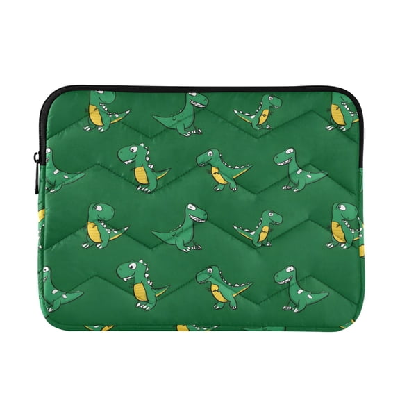 Quilted Padded Dinosaur Printed Laptop Sleeve Case for 13–14 inch