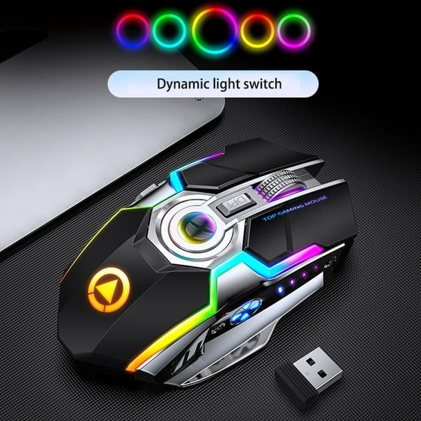 Rechargeable Bluetooth Wireless Gaming Mouse 2.4GHz USB RGB 1600DPI New