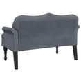 thumbnail image 4 of vidaXL Bench with Cushions Dark Grey 120.5x65x75 cm Velvet, 4 of 6
