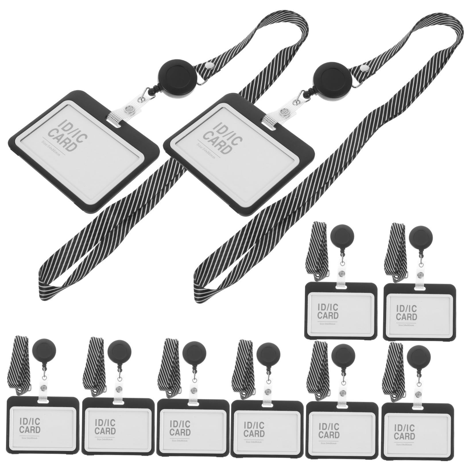 DEEPCRAFF 10 Sets Clear Black Badge Holders Sleeves for Employee Office Security Card Storage and