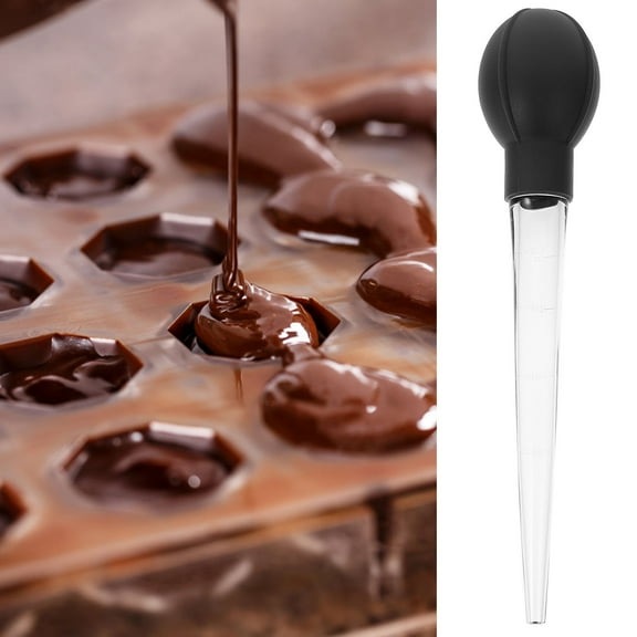 WHAMVOX Black Plastic Baking Pipettes with Measurements for Easy Liquid Transfer in Kitchen and Baking Use 4pcs