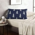 thumbnail image 3 of Christmas Pillow Covers 12x20 Inch Set of 2 Navy Blue Cream Christmas Tree Decor Throw Pillows Winter Xmas Holiday Outdoor Lumbar Cushion Cases for Couch Bed Decorations, 3 of 5