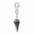 thumbnail image 2 of 925 Sterling Silver RH 3-D Enameled & CZ Parasol With Lobster Clasp Charm Pendant; for Adults and Teens; for Women and Men, 2 of 4