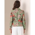 thumbnail image 4 of DARING DIVA Women's Elegant Notched Lapel Floral Print Blazer L Dusty Green-Floral, 4 of 5