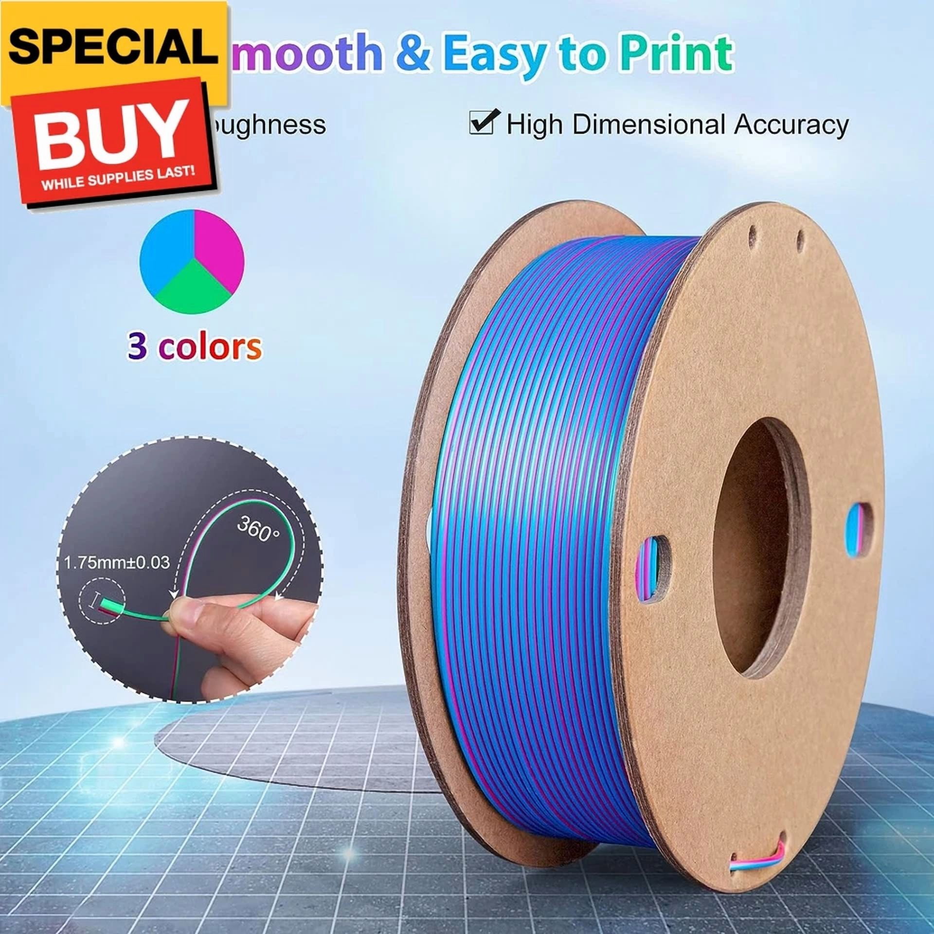 BUTTERFLY- Silk Pla 3D Printer Filament Triple Color Silk Pla Filament 1.75Mm 3D Printing F