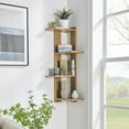 thumbnail image 5 of Danya B. Alvar Corner 4-Tier Floating Ledge Column Wall Shelf - Chestnut, 5 of 11