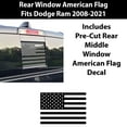 thumbnail image 2 of Bogar Tech Designs Rear Back Middle Window American Flag Vinyl Decal Sticker Compatible with Dodge Ram 2009-2021, Matte Black, 2 of 5