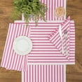 thumbnail image 2 of Ticking Stripe Fuchsia Cotton Woven Placemat Set Of 6, 2 of 3