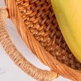 thumbnail image 7 of Handmade Wicker Serving Basket Breakfast with Handles Fruit Tea Platter Serving Tray Rattan Round Tray for Cake Drinks Coffee Table Decor Round Handle L, 7 of 7