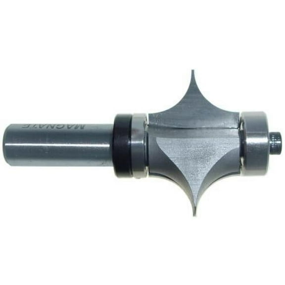 Magnate S7656 Leaf Edge Beading Carbide Tipped Router Bit - 1/2" Radius, 1" Cutting Length, 1/2" Shank Diameter, 1-3/4" Shank Length, 1-3/8" Overall Diameter