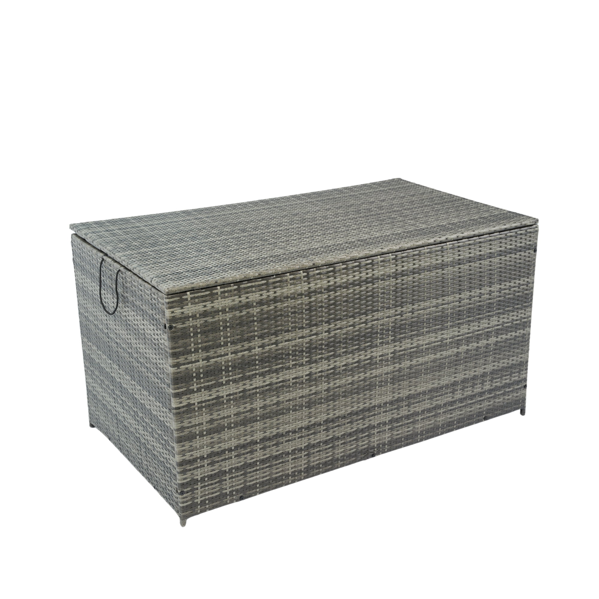 Aimee Lii Outdoor Storage Box, 200 Gallon Wicker Patio Deck Boxes with Lid, Outdoor Toy Storage for Kids, Gray