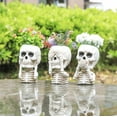 thumbnail image 1 of Macetas Decorativas con Forma de Calavera para Halloween | Calavera de Resina Pintada a Mano | Blanca | 16,2 X 12 Cm | Decoración de Halloween para Exteriores, 1 of 6