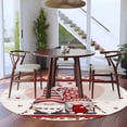 thumbnail image 4 of Valentines Day Large Area Rugs for Bedroom Living Room, Soft Non Slip Carpet Bedside Rug, Romantic Gnomes Love Heart Red Rose Round Floor Cover Kitchen Accent Rug 6' for Dining Room/Office, 4 of 9