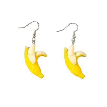 Cute Lifelike Fruit Banana Earrings for Women Funny Imitate Food Banana Resin Dangle Earrings Summer Beach Party Holiday Jewelry Gift