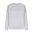 thumbnail image 5 of Ediodpoh Women Long Sleeve Sweatshirt Casual Crewneck Loose Fit Pollover Hoodie Fall Tops Women's Hoodless Sweatshirt Grey L, 5 of 7