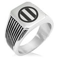 thumbnail image 1 of Stainless Steel Jinbo Samurai Crest Needle Stripe Pattern Biker Style Polished Ring, 1 of 1