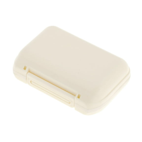 Unique Bargains 1 Pc 7 Grids Double Layer Pill Box for Travel Beige