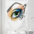 thumbnail image 1 of Eye Tapestry, Fantasy Woman's Eye Make up Butterfly Wing Vibrant Colors Eyelashes Female Looking, Fabric Wall Hanging Decor for Bedroom Living Room Dorm, 5 Sizes, Multicolor, by Ambesonne, 1 of 1