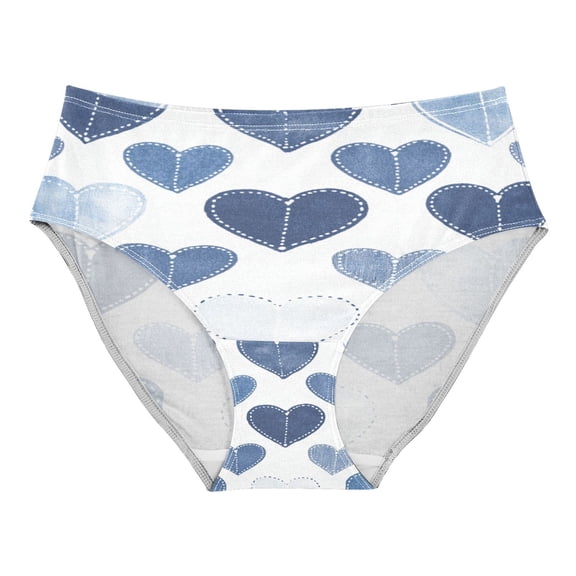 Women's Underwear Denim Heart Pattern Hipster Panties Underwear for women, X-Small
