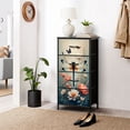 thumbnail image 6 of Cottagecore Dresser for Bedroom with 4 Storage Drawers Dragonfly Floral Botanical Butterflies Pastel Wildflowers Dressers Chest of Drawers Steel Framed Fabric Closet Organizers for Entryway, 6 of 8